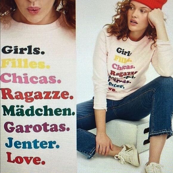 New! J. CREW X GIRLS INC Pink Sweatshirt Size Small - Picture 1 of 9